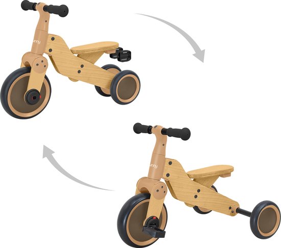 Sunny Walker 2-in-1 1000 Houten Loopfiets - Vanaf 2 jaar - Walker Trike - Verstelbaar zadel - FSC Mix