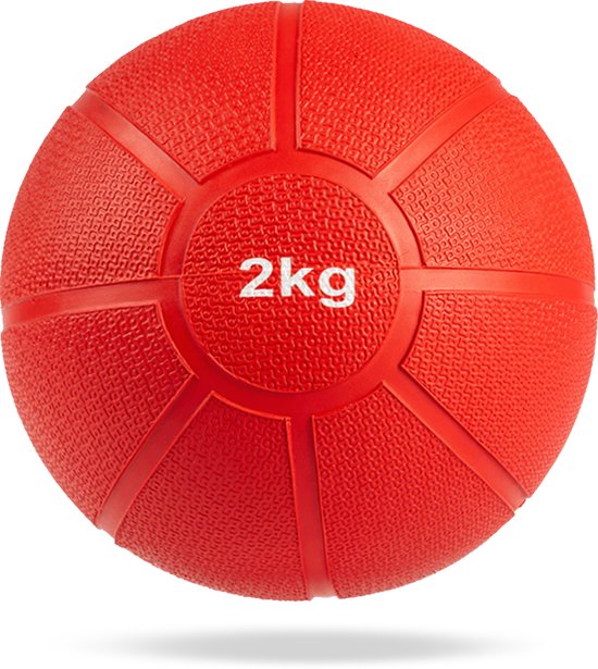 Matchu sports -  Medicijn bal - 2kg - Gewichtsbal - Wallball - Meerdere maten - Krachtbal - Rood
