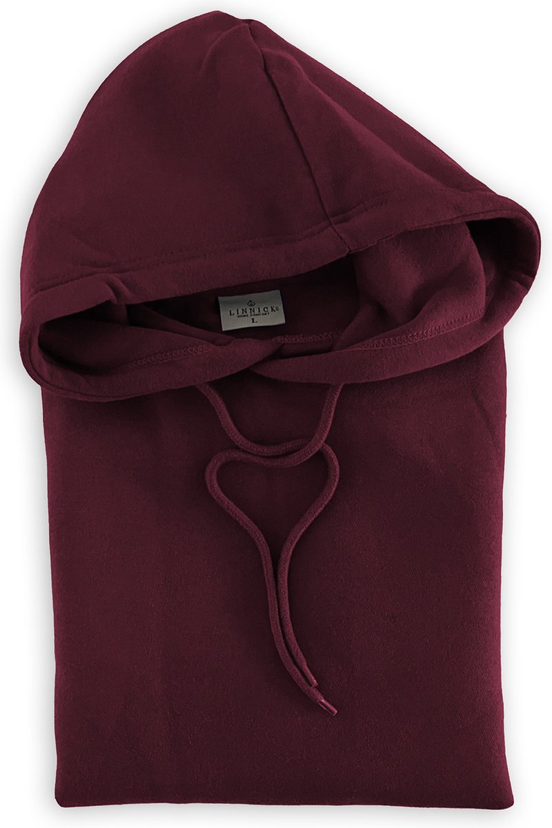 LINNICK Sweater - Hoodie Heren - Hoodie Dames - Trui met Capuchon - Burgundy - Maat L - Truien Dames en Heren