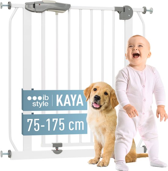 Relaxdays Veiligheidshek, niet vast, opvouwbaar, met voeten, 70 x 205,5 cm (h x b), voor honden en kinderen, wit