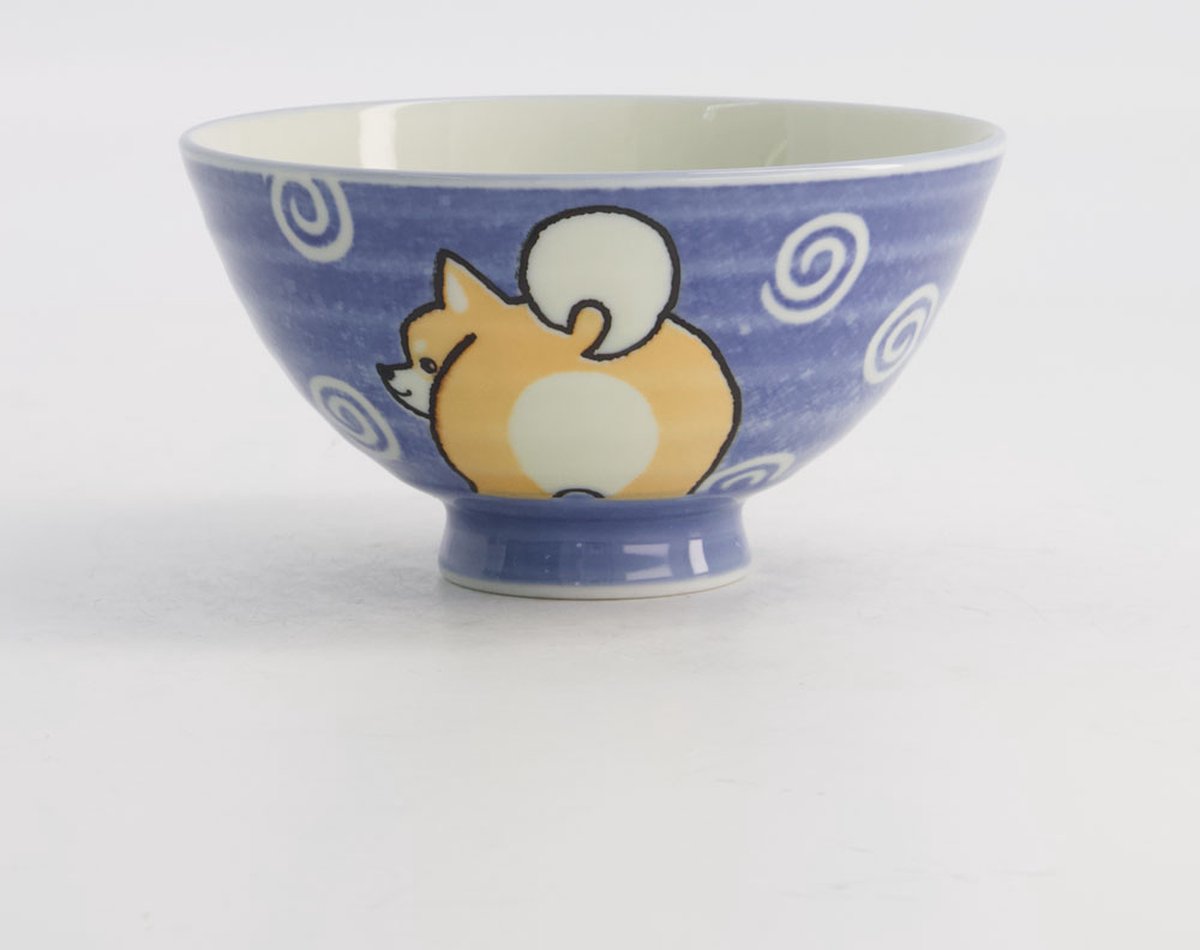 Tokyo Design Studio – Kawaii – Rijstkom – Shiba Hond – Blauw – 11.5x6cm 350ml