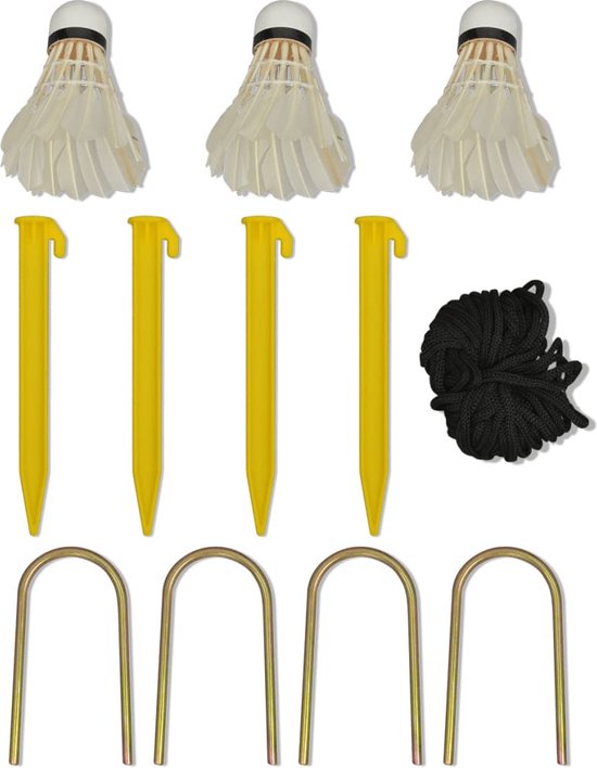 Vidaxl filet de badminton jaune et noir 600x155 cm tissu pe