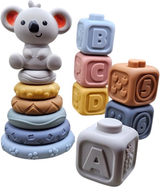 Jollein Bunny Riverside Grijprammelaar Baby - Biscuit - 100% polyester - 13 x 11 x 7 cm