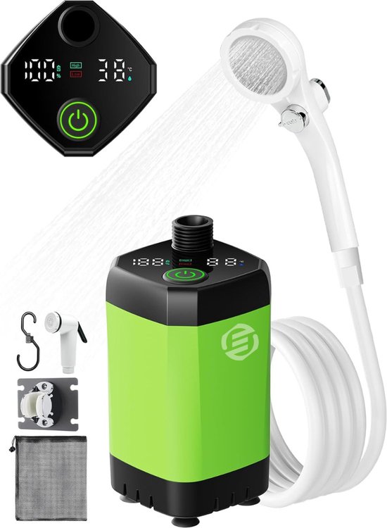 Douche Portable Camping 8 L – Pompe Manuelle – Sans Électricité – Néoprène – Pour Surf, Randonnée, Chien