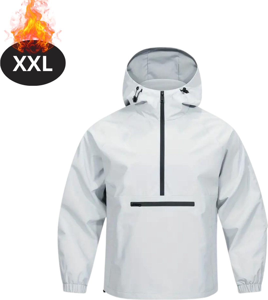 Nivard Windjas Voor Heren Parka Lente & Herfst Jas Volwassen Windjack Wit