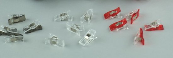 10 wonderclips - transparante clips voor stof of papier - 3cm - knijpers - textielknijpers