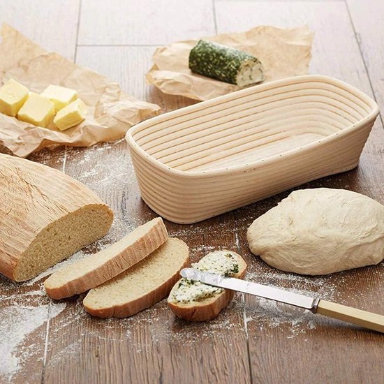 Set voor het bakken van brood – krokant brood zelf maken incl. rijsmand, deegkaart, deegmixer, bakkersmes recept en handleiding voor zuurdesembrood (broodbakingset