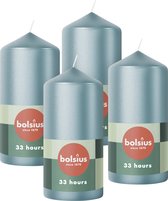 Bolsius - Bougies Bougies cylindriques lisses - 15 cm - 4 pièces - Blauw métallisé
