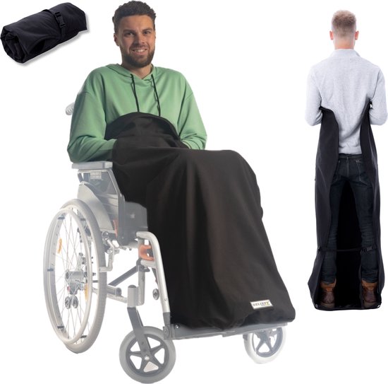 Belieff rolstoel deken/kleed – met flexibele onderlaag en handzakken – Wind- en waterdicht - Unisex - 100% polyester & Fleece gevoerd