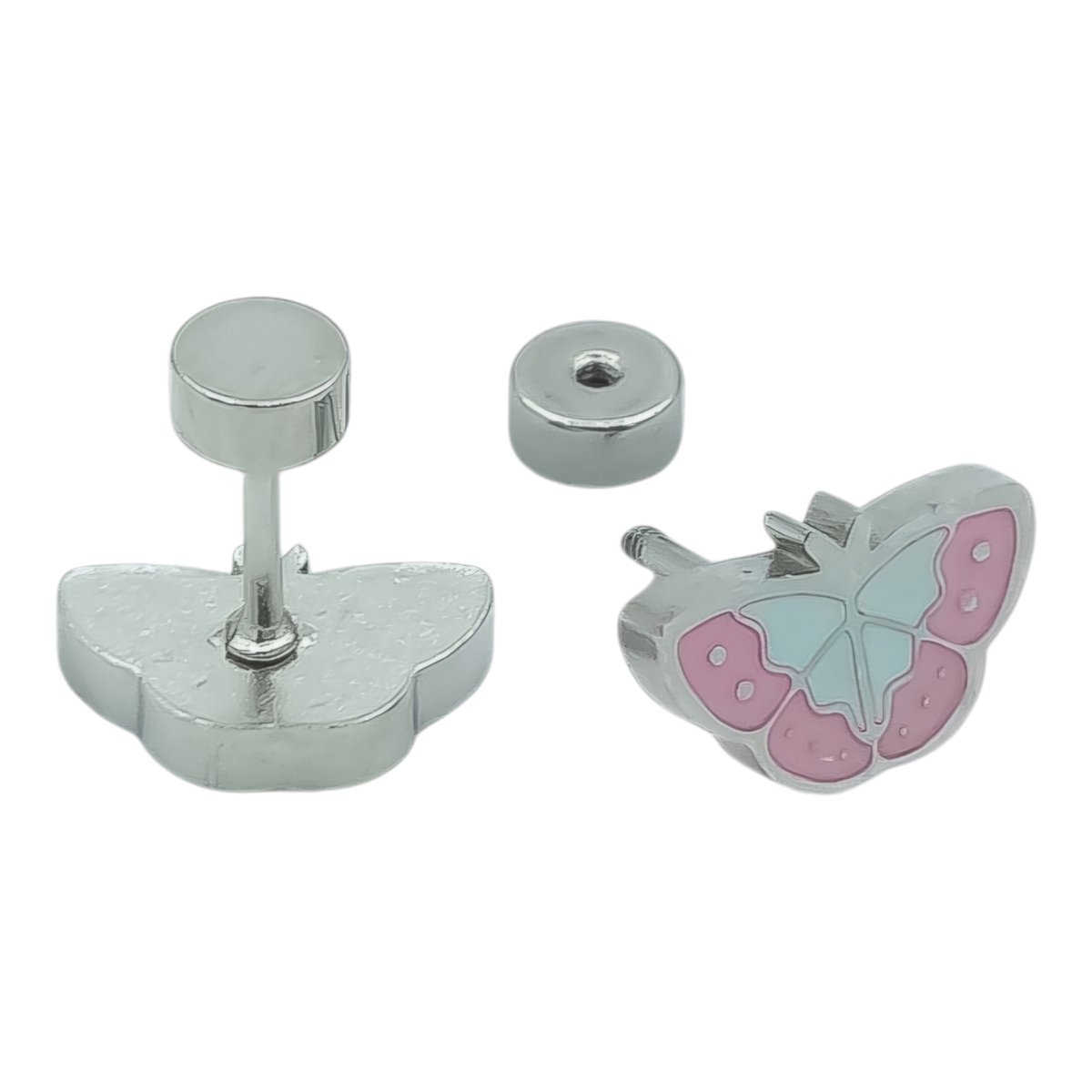 Vlinder oorknoppen voor meisje - 6 x 10 mm