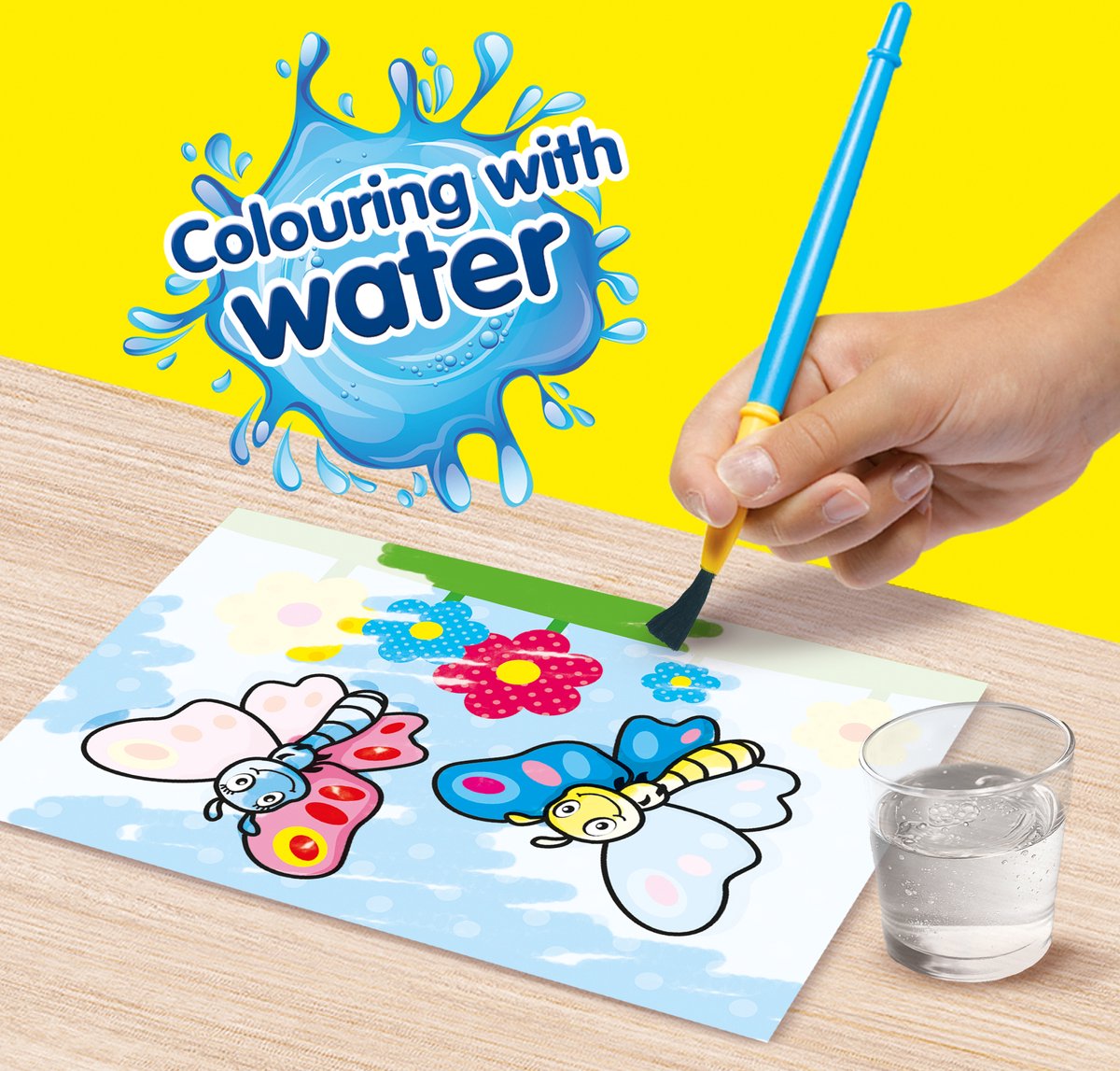 SES Creative- My First - Kleuren met Water - Boerderij dieren – verven - Zonder Geknoei - inclusief 4 kleurplaten en kwast - steeds opnieuw te gebruiken – 1 tot 4 jaar — afbeelding 4