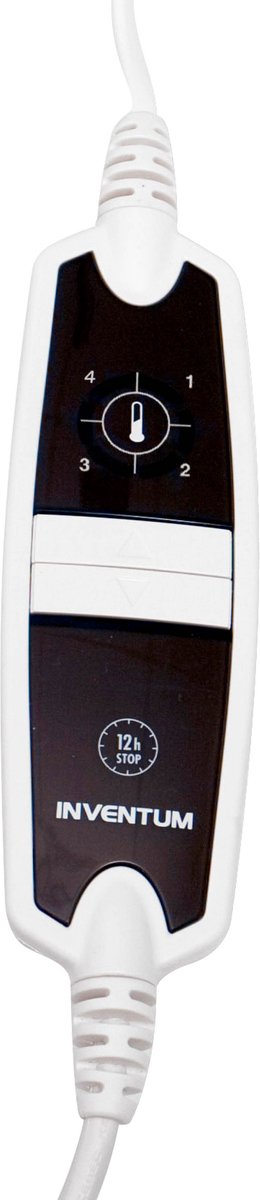 Afbeelding 3 van Inventum HN139G elektrische onderdeken 150x80 cm - Eenpersoons - 4 warmtestanden - Warmtedeken - Uitwasbaar - Automatische uitschakeling - Oververhittingsbeveiliging - Fleece - Wit