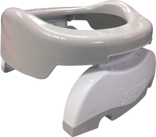 Reispotje/toiletverkleiner voor kinderen - 2-in-1 functie - lichtgrijs - wit