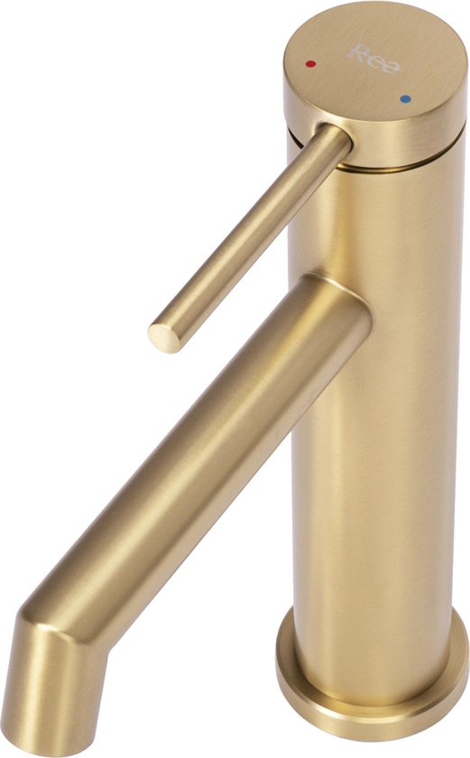 Rea Foss Gold Brush Low - Robinet pour lavabo - Or