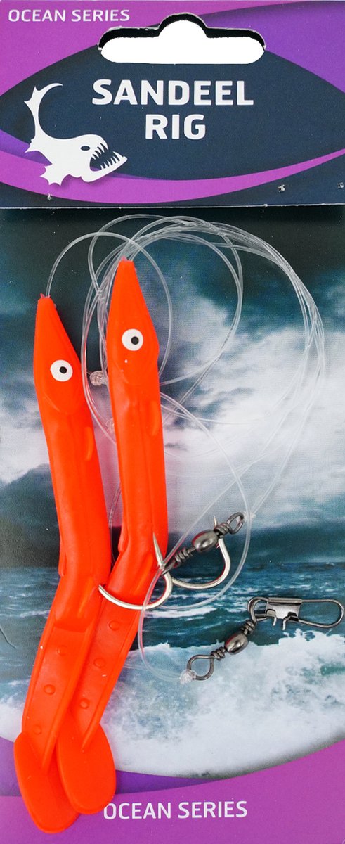 Eurocatch Sandeel Rig - Japanese Red - 2-Haken - 10 Stuks - Zeeonderlijn - Paternoster - Zeevissen - Kabeljauw - Zeebaars van Merkloos — afbeelding 2