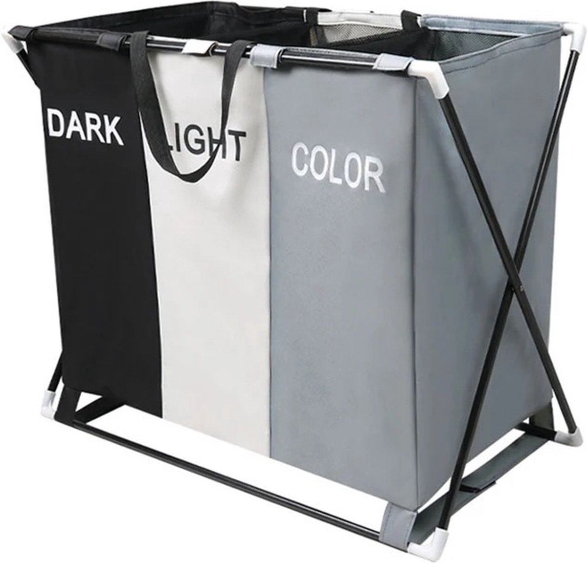 Goedkoopste Bealive® wasmand 3 vakken - Licht, donker en kleur compartiment - Wassorteerder - Opvouwbaar - Waterdicht - 73 x 42.5 x 60 cm