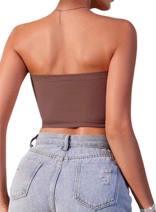 Soutien-gorge Nivard BH Sans Armature - Sans Bretelles - BH Push-up - Soutien-gorge Confort - Confortable - Robuste - Marron - Taille XL