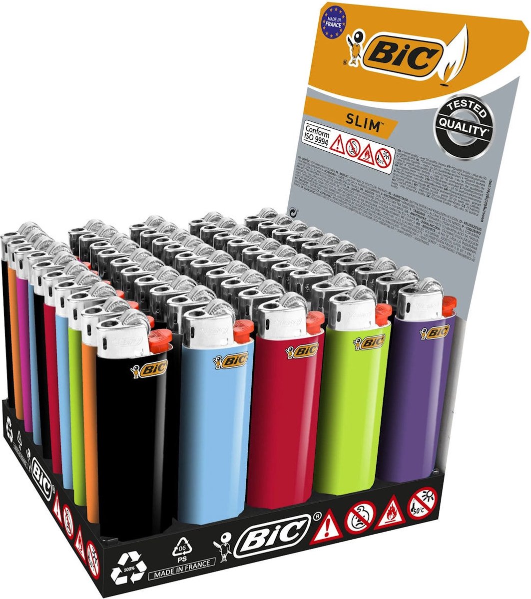 Goedkoopste BIC® Slim J23 Vuursteen Aanstekers - Display (50 stuks