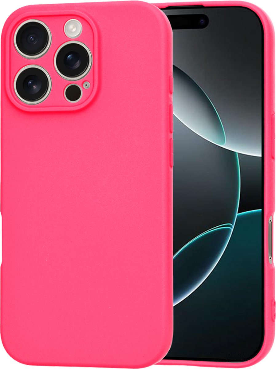 Techsuit Soft Flex Silicone Back Cover hoesje voor Apple iPhone 16 Pro - Hot Pink