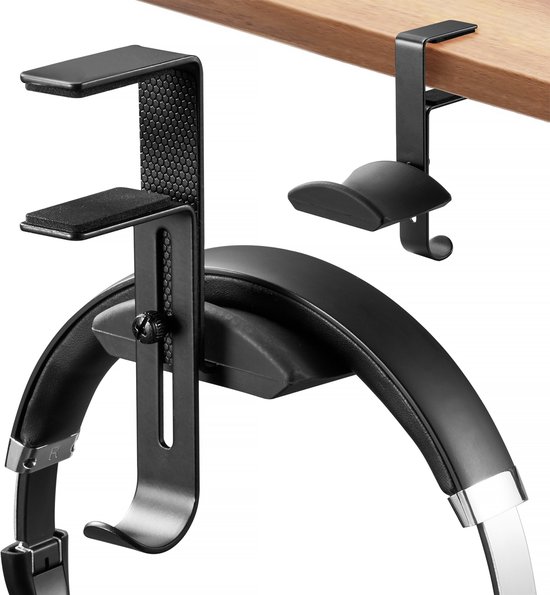 YONO Headset Houder Bureau – Koptelefoon Haak – Hoofdtelefoon Hanger – Aluminium – Zwart