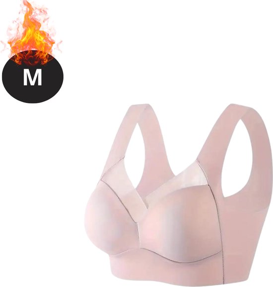 BH Nivard sans armatures - Sans Bracelets - Soutiens-gorge -gorge Push -up - Soutien-gorge Comfort - Confortable - Solide - Femme - Rose - Taille M