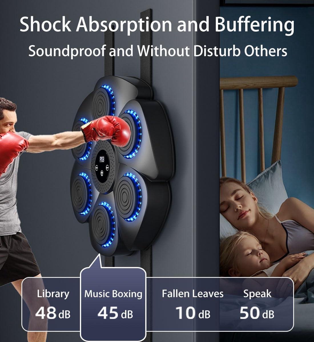Elektronische boksmachine Wandgemonteerde Bluetooth-muziekboksmachine, slimme bokstrainingsapparatuur met Bluetooth-verbinding, for thuisoefeningen, kinderen en volwassenen (Color : Boxing Machine Ad
