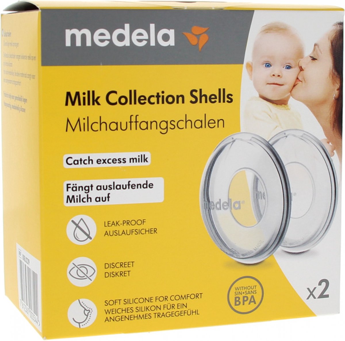 Medela Lekschalen helpt als je andere borst veel lekt bij het borstvoeden met het opvangen van de melk - 2 stuks