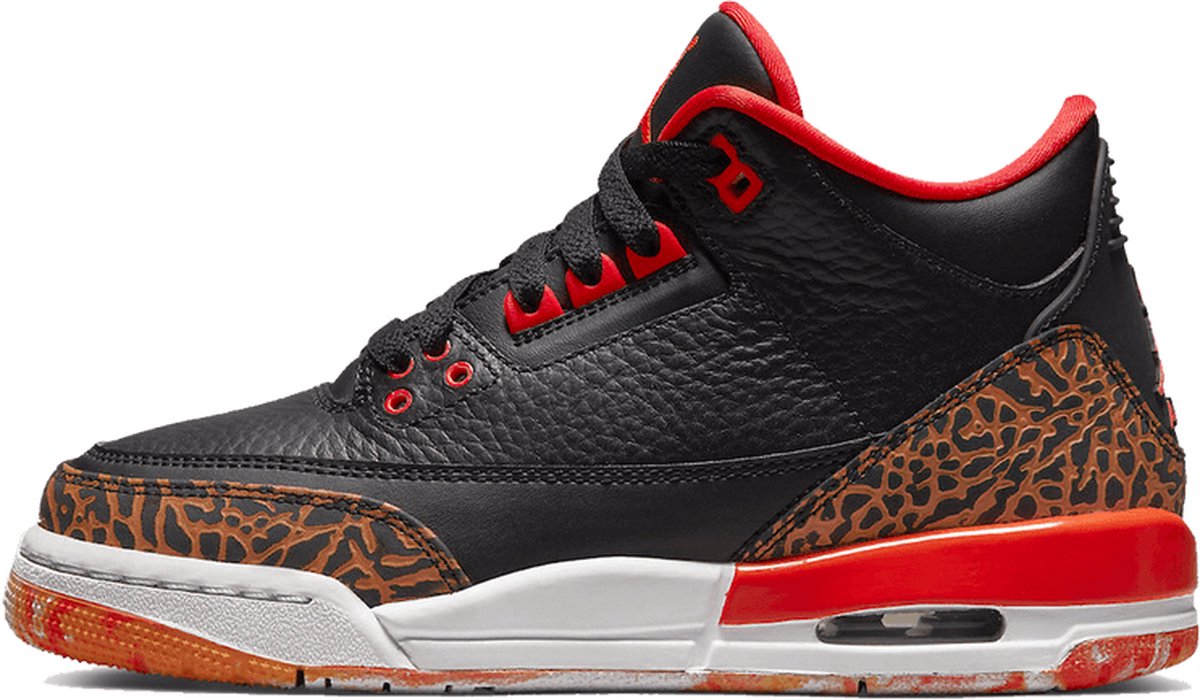 Air Jordan 3 Retro 'Black Team Orange Kumquat' (GS) - maat EU39 - 441140-088 - zwart - oranje - rood - sneakers hoog