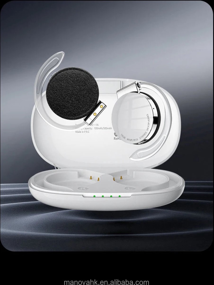 Sports Fully Wireless on-ear Earphones - with charging case - Bluetooth Earphones - Suitable for Apple and Android - With lighting - Open Ear waterproof earphones Earphones