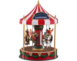 Lemax - 'Christmas Cheer Carousel' - Verlichte attractie met animatie & muziek/geluid - Exclusief adapter (werkt ook op batterijen)