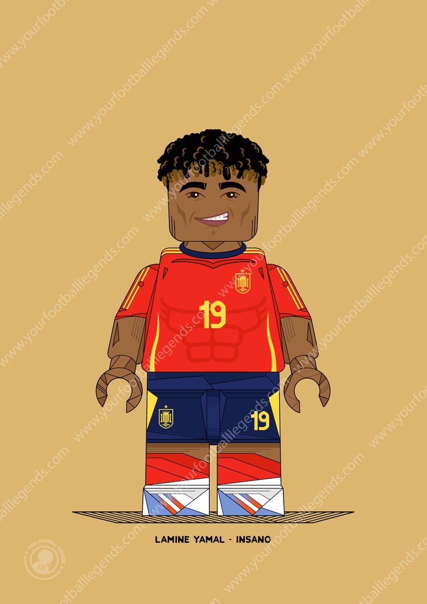 Poster Lamine Yamal - 297x210mm - Spanje Voetbal - Your Football Legends - Voetbal Posters