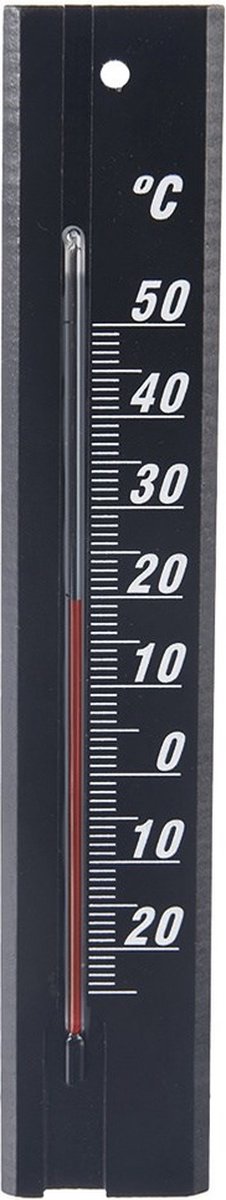 Universele Thermometer Houten Zwart 20 cm - voor Binnen en Buiten