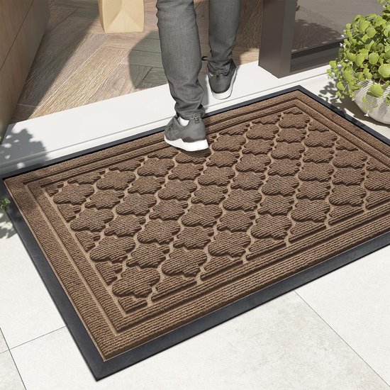 Color G Home Deurmat Buiten & Binnen, Heavy Duty Voordeurmat Buiten, Anti-slip, Waterdicht, Wasbaar - Vuilvanger Entree Deurmat voor Binnen, Keuken, Patio (45 x 75 cm, Grijs