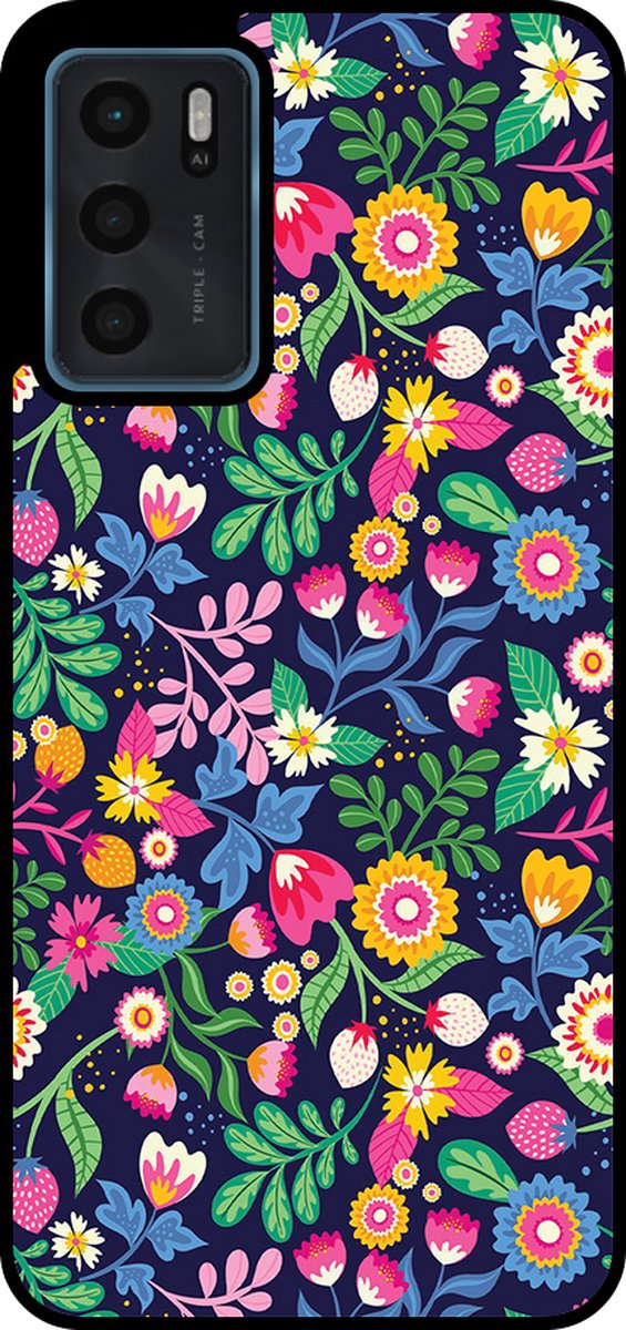 Smartphonica Telefoonhoesje Geschikt voor Oppo A16 / A16s / A54s met bloemen opdruk - TPU backcover case flower design geschikt voor Oppo A16;Oppo A16s;Oppo A54s