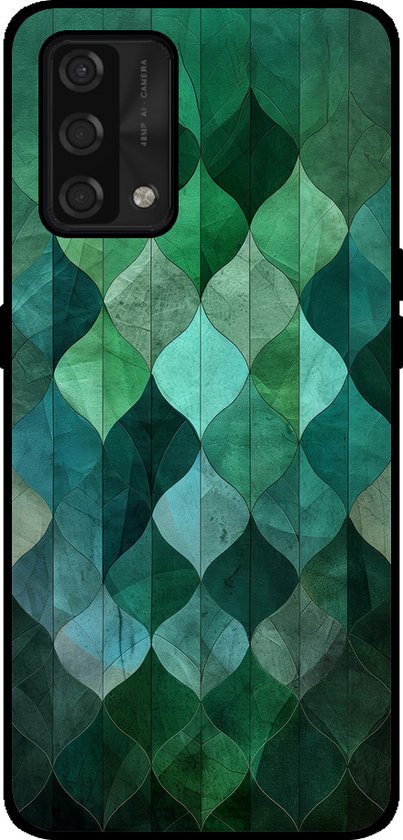 Smartphonica Coque pour Oppo A74 4G avec imprimé feuilles vertes - Coque arrière en TPU avec motif feuille verte - Vert pour Oppo A74 4G