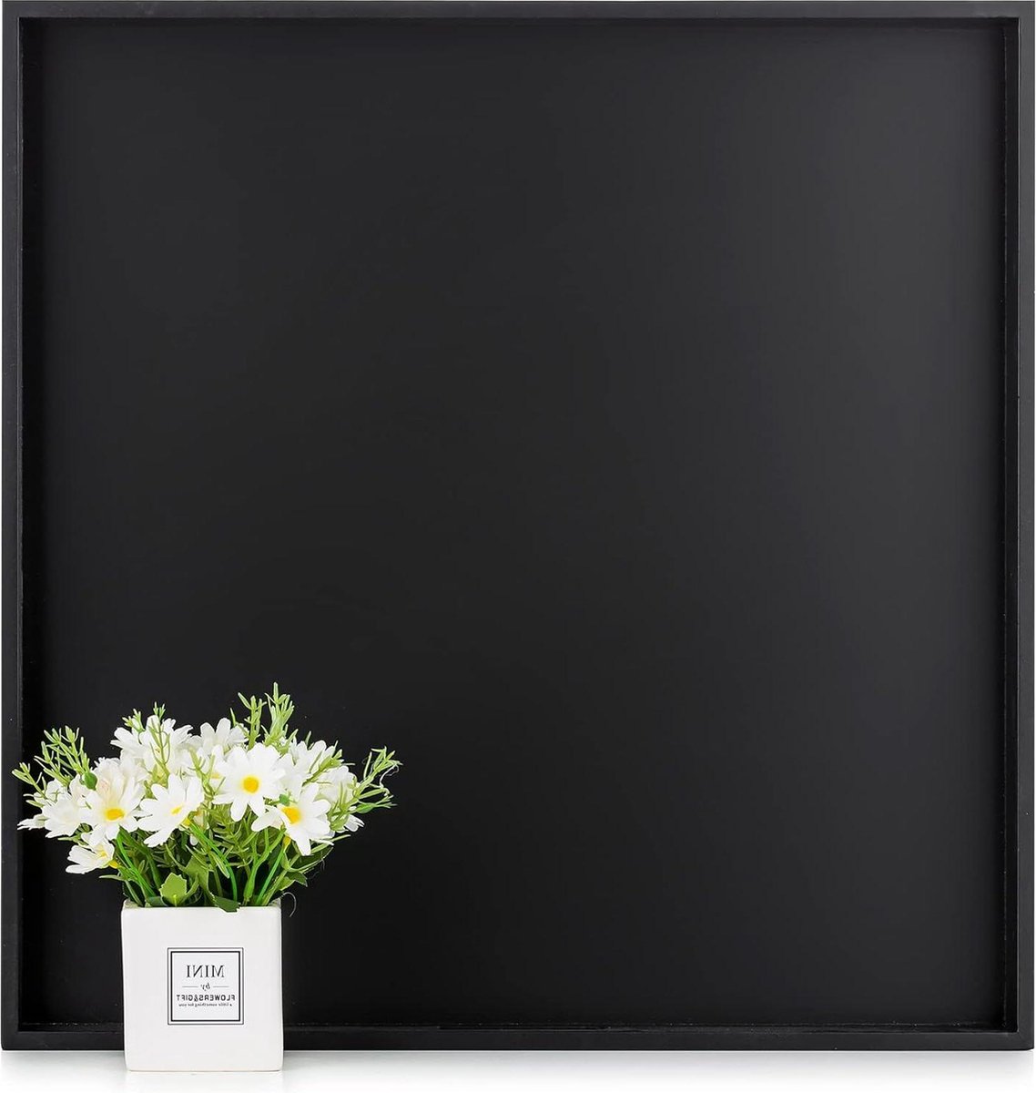 Bol.com Moderne zwarte Ottomaanse dienbladen - extra groot vierkant dienblad met handgrepen - woonkamer salontafel - 508 cm aanbieding