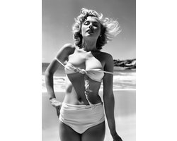 Marilyn Monroe Poster | Zwart|Wit Poster | Iconisch Poster | Actrice Poster | Hollywood Poster | Vintage Poster | Elegant Poster | 60x90cm | Wanddecoratie | Muurposter | 3528PVD | Geschikt om in te lijsten