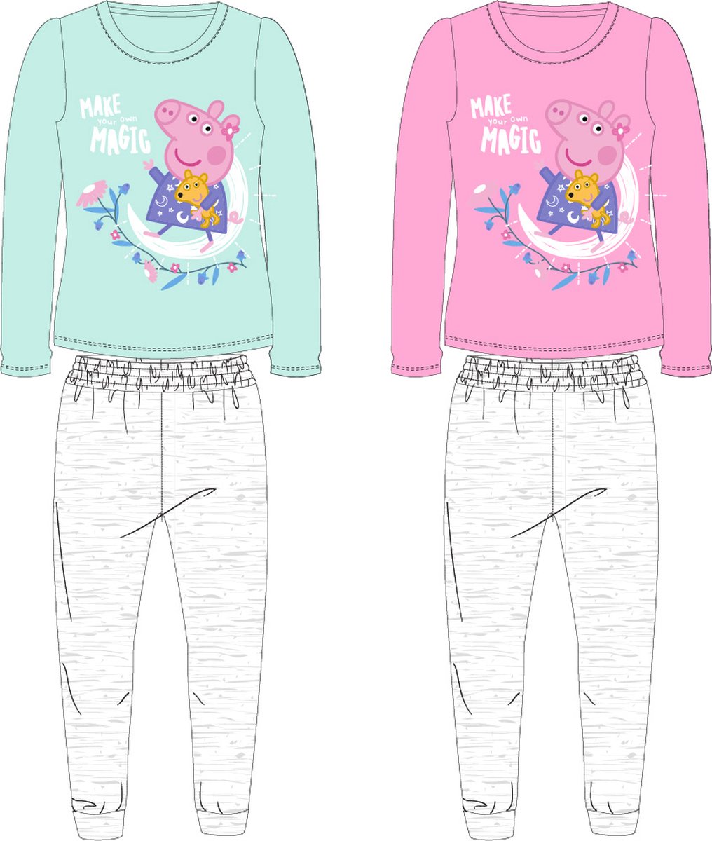 Peppa Pig Pyjamaset Katoen Roze