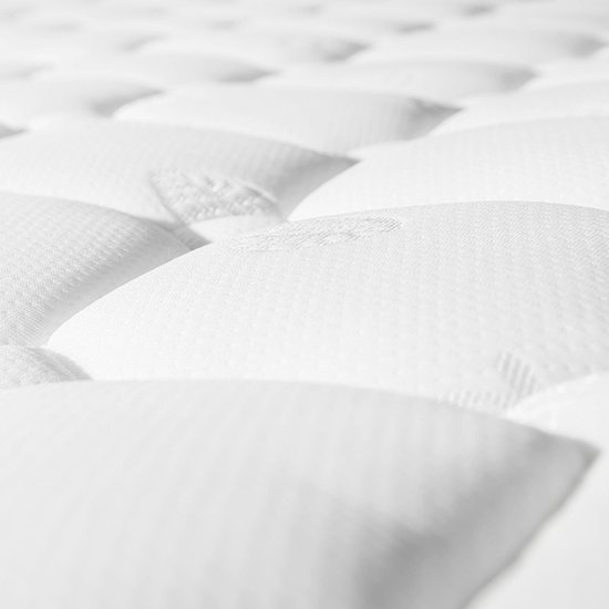 Merax Lit Double Rembourré 140x200cm avec Matras Mousse Froide 7 Zone - Lit Luxe avec Sommier à Lattes - Blauw
