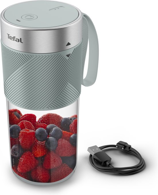 Tefal Lightmix BL1C04 - Blender to Go - Compact - 300ml Tritan beker - USB opladen - Makkelijk Schoonmaken - Blauw