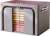 Bol.com AZH Collection Opbergbox Opvouwbaar 66L Bruin - Opbergdoos met stalen frame - Organizer - Opbergzak - Opbergmand aanbieding