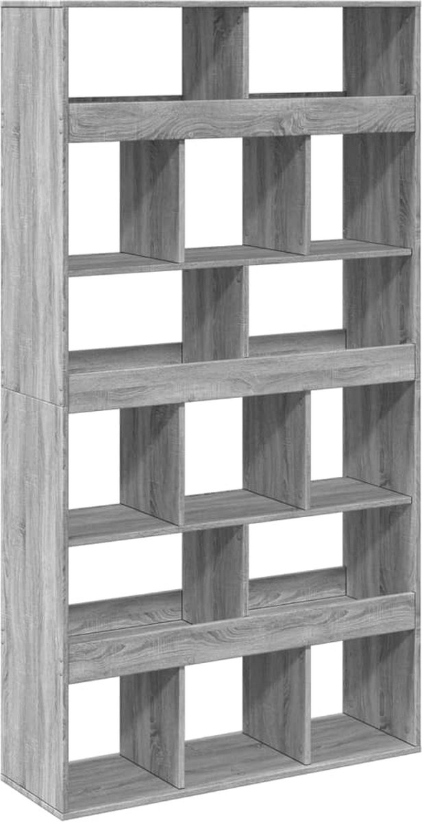 vidaXL Boekenkast - 100x33x187,5 - cm - bewerkt - hout - grijs - sonoma - eikenkleur Grijs sonoma