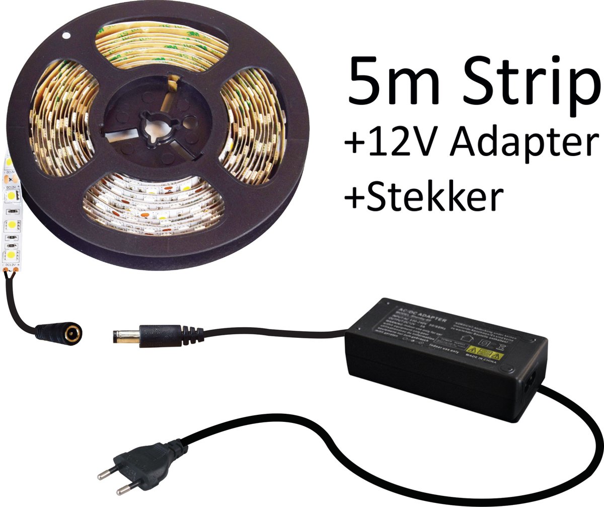 LED STRIP SET - LED Strip 2835 120 leds/mtr IP20 CRI90 4000K 12V 5mm 12W