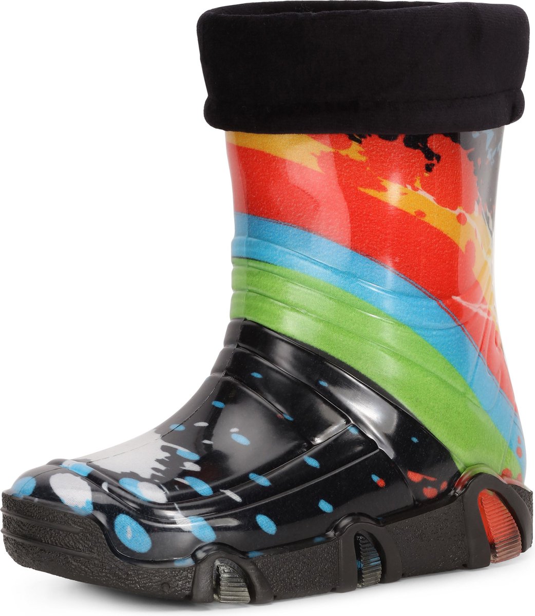 Ladeheid Kinder Regenlaarzen - Rubber - Hoog - PVC – Waterdicht - LA-ZT-Szuwarek2020 - Zwart patroon-34 - 23/24