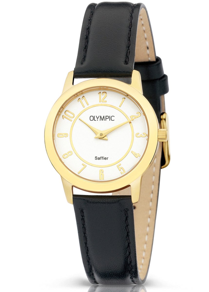 Olympic OL66DDL006 FLEUR Horloge - Double - Leer - Arabisch