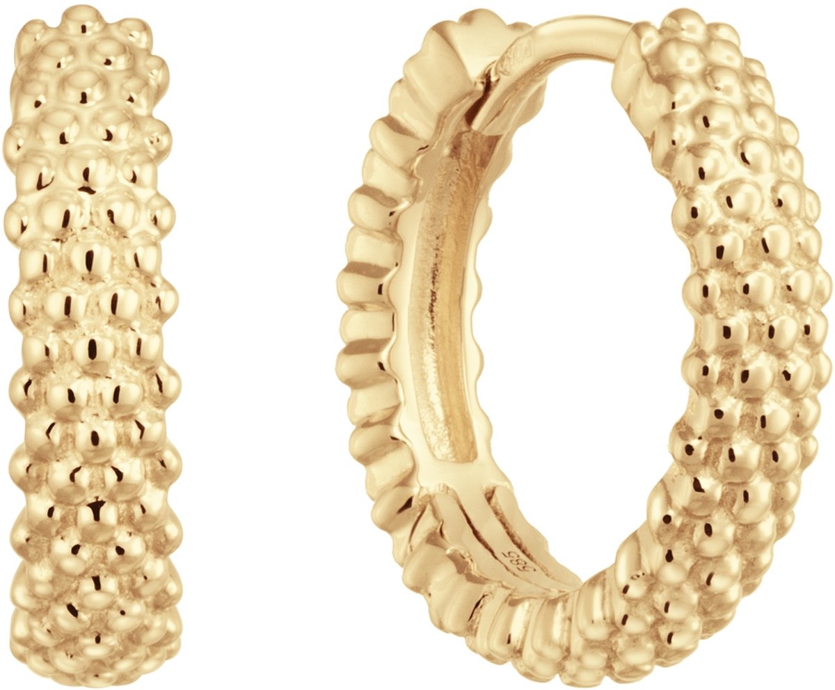 Glow 207.1226.00 Dames Oorbellen - Oorringen - Sieraad - 14 Karaat Goud - 14.5 mm lang