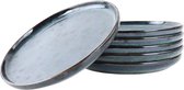 OTIX Ontbijtborden Bordenset - 6 Persoons - 21cm - Dessertbord - Ontbijtborden - Blauw - Aardewerk - EBONY