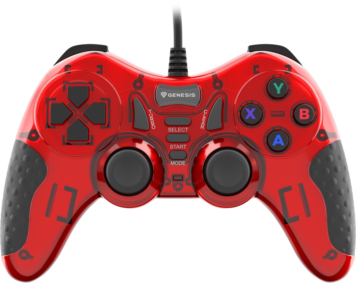 Genesis - Game controller - Gamepad - Mangan 200 - Bedraad -PC - Rood/Zwart