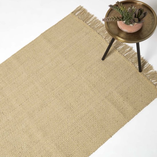 vidaXL - Tapijt - Zwart - Jute | Leen Bakker