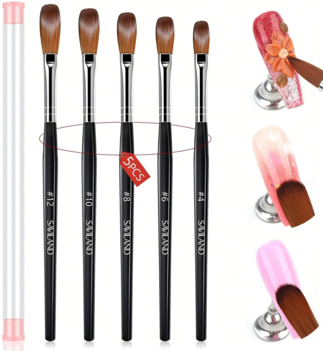 Goedkoopste GUAPÀ® Acryl Penseel | 5 pcs Acrylic Brushes | Nagel Penselen | Nail Art penselen | Nail Brush | Nepnagels | Acrylic Nails | Acryl Poeder | Acryl Liquid | Acryl Brush Nr 4 T/M Nr 12 | Acryl Forms | 5 Acryl Penselen Zwart